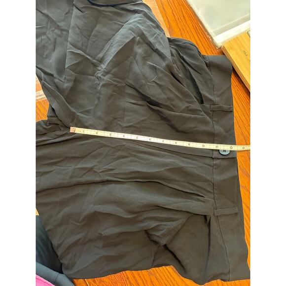 Eileen Fisher Silk Georgette Crepe Straight Pant Easy Fit Ankle Length Black M - Picture 6 of 7